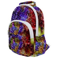 Splashes Of Color Background Rounded Multi Pocket Backpack by Sudhe