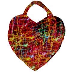 Random Colored Light Swirls Giant Heart Shaped Tote by Sudhe