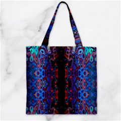 Kaleidoscope Art Pattern Ornament Zipper Grocery Tote Bag by Sudhe