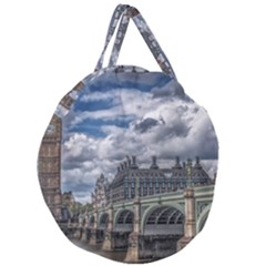 Architecture Big Ben Bridge Buildings Giant Round Zipper Tote by Sudhe