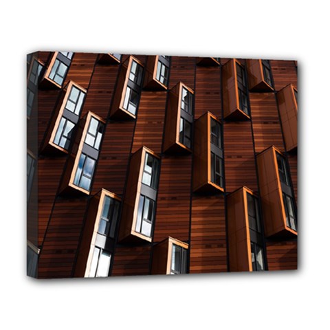 Abstract Architecture Building Business Deluxe Canvas 20  X 16  (stretched) by Sudhe