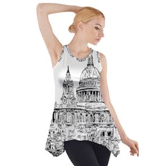 Line Art Architecture Church Side Drop Tank Tunic by Sudhe