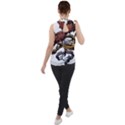 Transparent Background Bird Mock Neck Chiffon Sleeveless Top View2