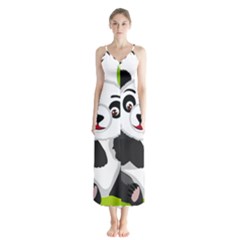 Giant Panda Bear Button Up Chiffon Maxi Dress by Sudhe