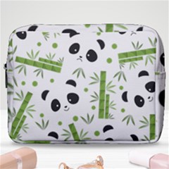 Giant Panda Bear Bamboo Icon Green Bamboo Make Up Pouch (large) by Sudhe