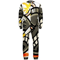 Smoking Cartoon Evil Bomb Cartoon Onepiece Jumpsuit (men)  by Sudhe