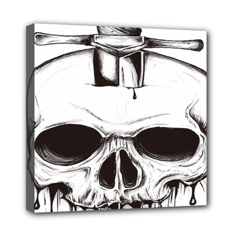 Skull Knife Euclidean Vector Skull Sword Inserted Mini Canvas 8  X 8  (stretched) by Sudhe