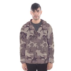 Camo Light Brown Hooded Windbreaker (men) by retrotoomoderndesigns