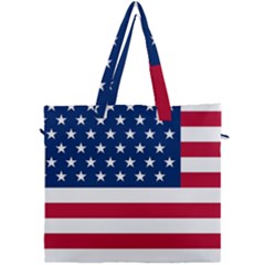 American Flag Canvas Travel Bag by Valentinaart