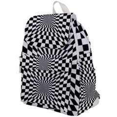 Optical Illusion Chessboard Tunnel Top Flap Backpack by Pakrebo