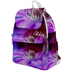 Clematis Structure Close Up Blossom Top Flap Backpack by Pakrebo