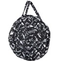 Dark Abstract Print Giant Round Zipper Tote View1