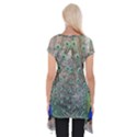 Peacock Bird Animal Feather Short Sleeve Side Drop Tunic View2