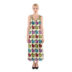 Ducklings Background Ducks Cute Sleeveless Maxi Dress by Pakrebo