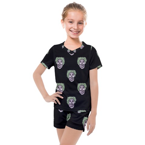 Creepy Zombies Motif Pattern Illustration Kids  Mesh Tee And Shorts Set by dflcprintsclothing