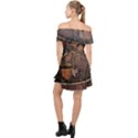 Grand Army of the Republic Drum Off Shoulder Chiffon Dress View2