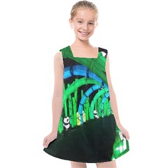 Dragon Lights Panda Kids  Cross Back Dress by Riverwoman