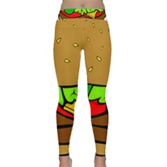 Hamburger Cheeseburger Fast Food Classic Yoga Leggings by Sudhe