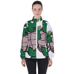 Amphibian Animal Cartoon Reptile Women s High Neck Windbreaker by Sudhe