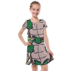 Amphibian Animal Cartoon Reptile Kids  Cross Web Dress by Sudhe