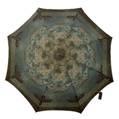 Celtic Knot On Vintage Background Hook Handle Umbrellas (large) by FantasyWorld7