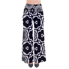 Black White Abstract Flower So Vintage Palazzo Pants by retrotoomoderndesigns