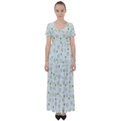 St Patricks Day Pattern High Waist Short Sleeve Maxi Dress by Valentinaart