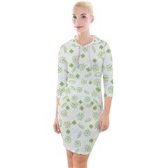 St Patricks Day Pattern Quarter Sleeve Hood Bodycon Dress by Valentinaart