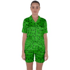 St Patricks Day Pattern Satin Short Sleeve Pyjamas Set by Valentinaart