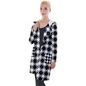 Black And White Diamonds Hooded Pocket Cardigan View1