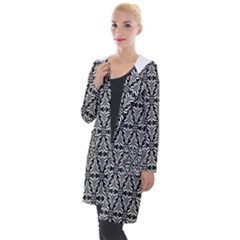 Black And White Filigree Hooded Pocket Cardigan by retrotoomoderndesigns