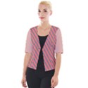 Living Coral Diagonal Stripes Cropped Button Cardigan View1