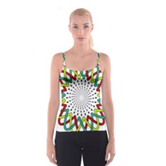 Round Star Colors Illusion Mandala Spaghetti Strap Top by Mariart