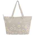 White Daisies Flower Pattern on vintage pastel beige Background retro style Full Print Shoulder Bag View2