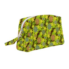 Flowers Yellow Red Blue Seamless Wristlet Pouch Bag (medium) by Pakrebo