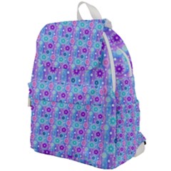 Flowers Light Blue Purple Magenta Top Flap Backpack by Pakrebo