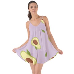 Avocado Green With Pastel Violet Background2 Avocado Pastel Light Violet Love The Sun Cover Up by genx