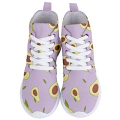 Avocado Green With Pastel Violet Background2 Avocado Pastel Light Violet Women s Lightweight High Top Sneakers by genx