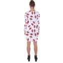 Red Apple Core Funny Retro Pattern Half on white background Asymmetric Cut-Out Shift Dress View2