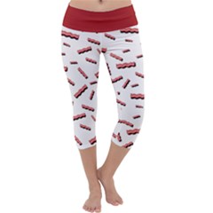 Funny Bacon Slices Pattern Infidel Red Meat Capri Yoga Leggings by genx