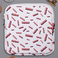 Funny Bacon Slices Pattern Infidel Red Meat Mini Square Pouch by genx