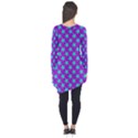 Turquoise Stars Pattern On Purple Long Sleeve Tunic  View2