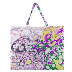 Sketchlines01 Zipper Large Tote Bag by PurpleDuckyDesigns