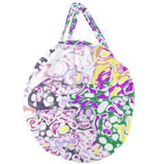 Sketchlines01 Giant Round Zipper Tote by PurpleDuckyDesigns