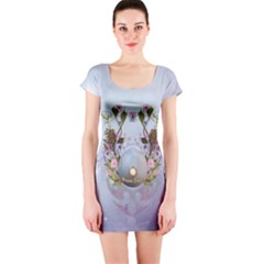 Easter Egg With Flowers Short Sleeve Bodycon Dress by FantasyWorld7