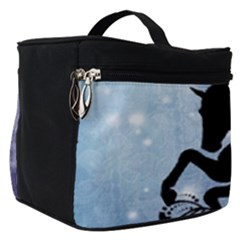 Wonderful Black Horse Silhouette On Vintage Background Make Up Travel Bag (small) by FantasyWorld7