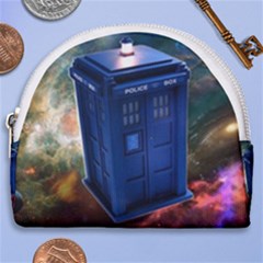 The Police Box Tardis Time Travel Device Used Doctor Who Horseshoe Style Canvas Pouch by Sudhe