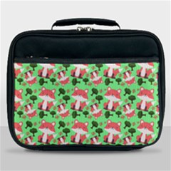 Fox And Trees Pattern Green Lunch Bag by snowwhitegirl