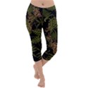 Fern Black Lightweight Velour Capri Yoga Leggings View1