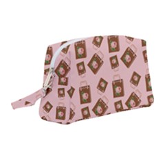 Shopping Bag Pattern Pink Wristlet Pouch Bag (medium) by snowwhitegirl